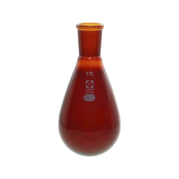 純正 共通摺合なす形フラスコ 茶褐色 300mL 〔005270-29300〕 純正 共通摺合なす形フラスコ 茶褐色 300mL 〔005270-29300〕