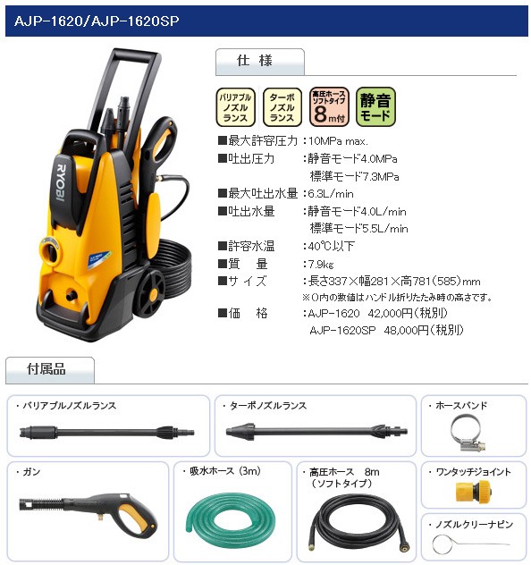 リョービ 高圧洗浄機 Ajp 16の通販はau Pay マーケット フジックス 商品ロットナンバー