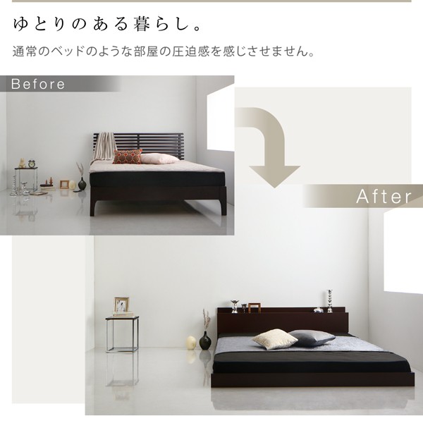 新品高品質 棚・ライト付 オークホワイト 〔マット色〕黒の通販はau PAY マーケット - フジックス|商品ロットナ フロアベッド 〔スパジオ〕 〔スタンダードボンネルコイルマットレス付き〕 セミダブル 大人気安い