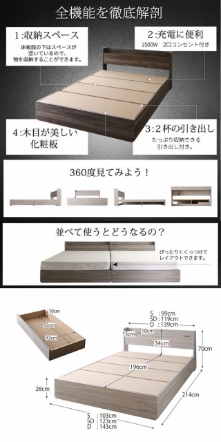 新作登場 棚付き 収納ベッド 〔ジェガ〕 〔国産カバーポケットコイルマットレス付き〕 セミダブル ダークグレーの通販はau PAY マーケット - フジックス|商品ロットナンバー:396203780 超激得定番