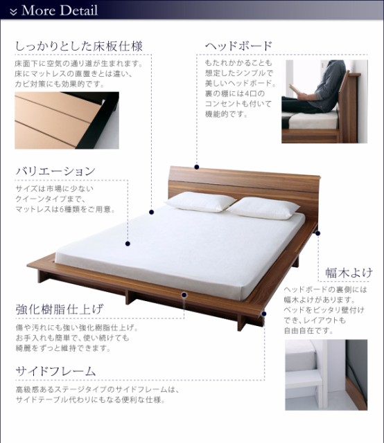 好評超激安 棚付 ホワイト 〔マット色〕白の通販はau PAY マーケット - フジックス|商品ロットナンバー:277167262 デザインフロアローベッド 〔Douce〕 〔スタンダードポケットコイルマット付〕 ダブル 最大5%セット割