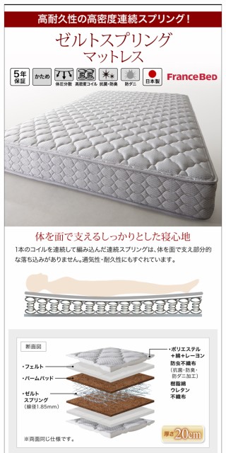ネット割引品 照明付 跳ね上げベッド Lunalight 〔ゼルトスプリングマット付〕 縦開き セミダブル グランド WH 〔マット〕灰 ネット割引品 照明付 跳ね上げベッド Lunalight 〔ゼルトスプリングマット付〕 縦開き セミダブル グランド WH 〔マット〕灰