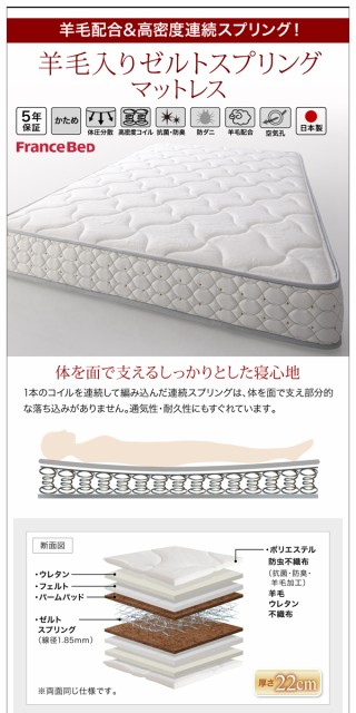 限定SALE新作 照明付 レギュラー WHの通販はau PAY マーケット - フジックス|商品ロットナンバー:290172812 跳ね上げベッド Lunalight 〔羊毛入りゼルトスプリングマット付〕 横開き セミダブル 得価送料無料