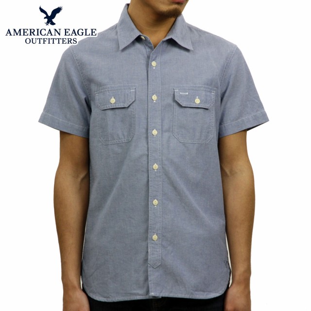 おしゃれ人気 アメリカンイーグル シャツ メンズ 正規品 American Eagle 半袖シャツ Ae Chambray Short Sleeve Shirt 0154 8645 Blue 爆熱 Www Marketom Es