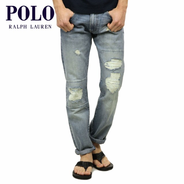 熱い販売 ポロ ラルフローレン ジーンズ メンズ 正規品 メンズ Polo Ralph Lauren Lauren 正規品 ジーパン Varick Slim Damage Repair Denim Jeans ダーマカラーのブルーヘブン 1fd93a34 Brilliantkidsnyc Com