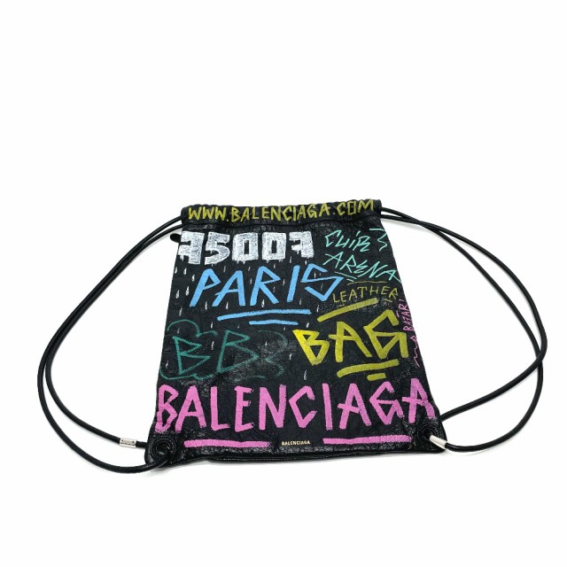 きれい BALENCIAGA グラフィティ バザール ドローストリングバッグ