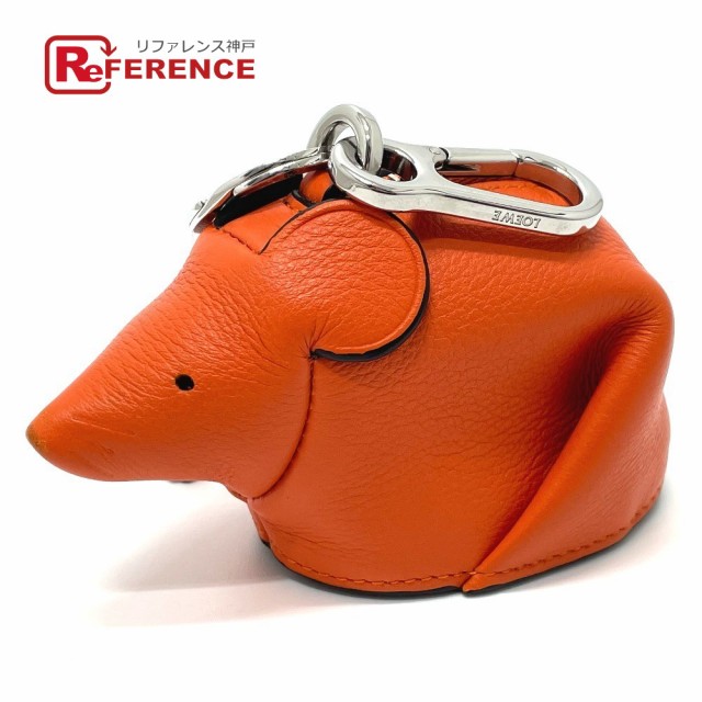 Sale 公式通販 あす着 Loewe ロエベ アニマル マウス コインケース レザー オレンジ レディース 21超人気