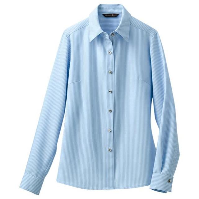 セロリー Selery 長袖ブラウス サックス 5 19号 ユニフォーム 作業服 作業着 事務服 通勤服