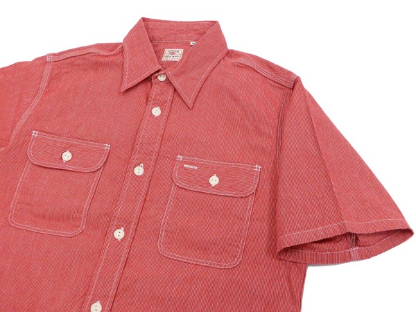 ラウンドテ シュガーケーン メンズ ワークシャツ 165レッド 新品の通販はau PAY マーケット - 服屋アットマート｜商品ロットナンバー：442943668 半袖シャツ SC38459 ジーンコード ストライプ Sugar Cane ブランド
