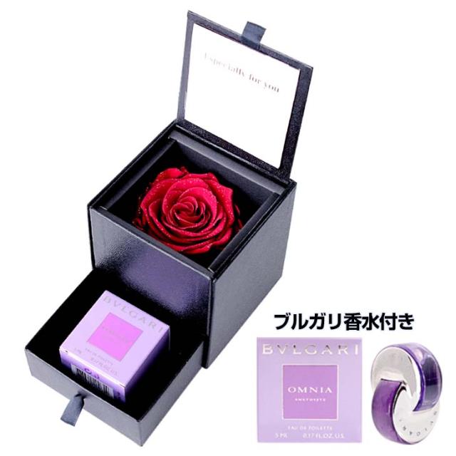 ブルガリ Bvlgari フレグランス 香水付 オムニア アメジスト 5ml プリザーブドフラワー 薔薇 ダイヤモンドローズ シ