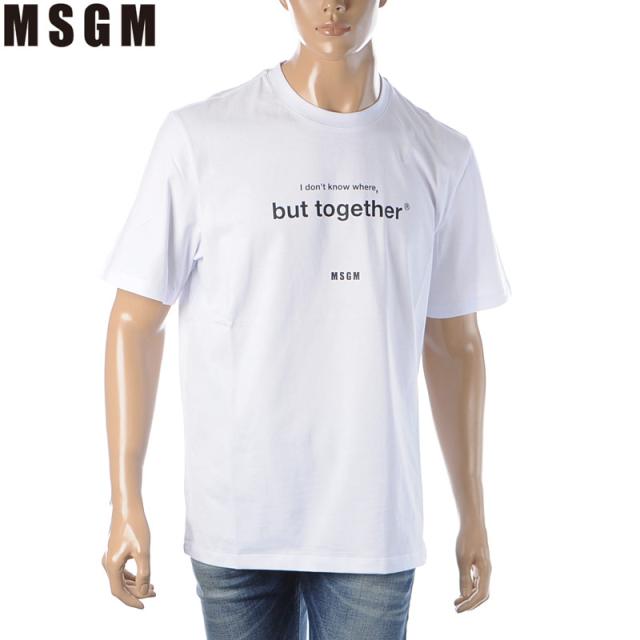 上質で快適 エムエスジーエム Msgm Tシャツ 半袖 クルーネック ブランド メンズ 3040mm1 ホワイト 21春夏新作 流行に Bayounyc Com