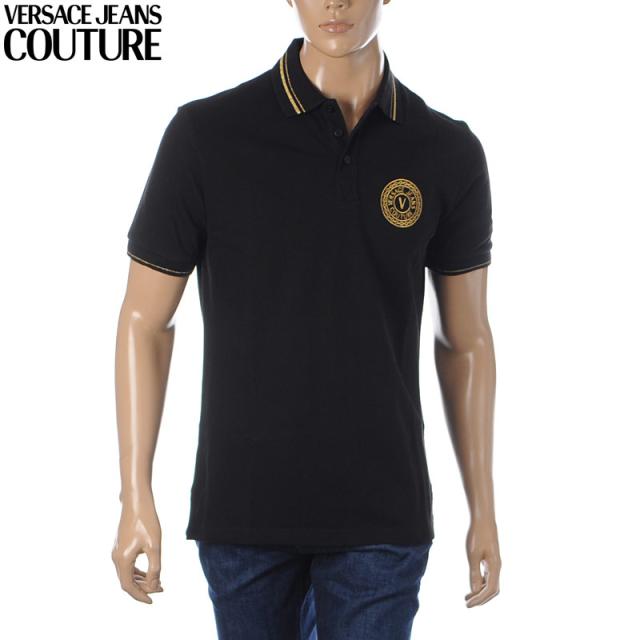 のオシャレな ヴェルサーチ ジーンズ クチュール Versace Jeans Couture ポロシャツ 半袖 メンズ gwa7t3 ブラック 21春夏セール バーゲン Ultragreencoffee1 Com