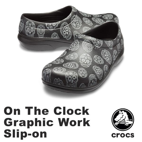 クロックス(CROCS)オン ザ クロック グラフィック ワーク スリップオン(on