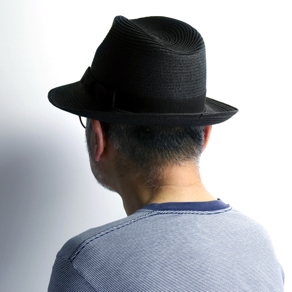 Galliano Sorbatti ストローハット 黒 メンズ イタリア製 ペーパー