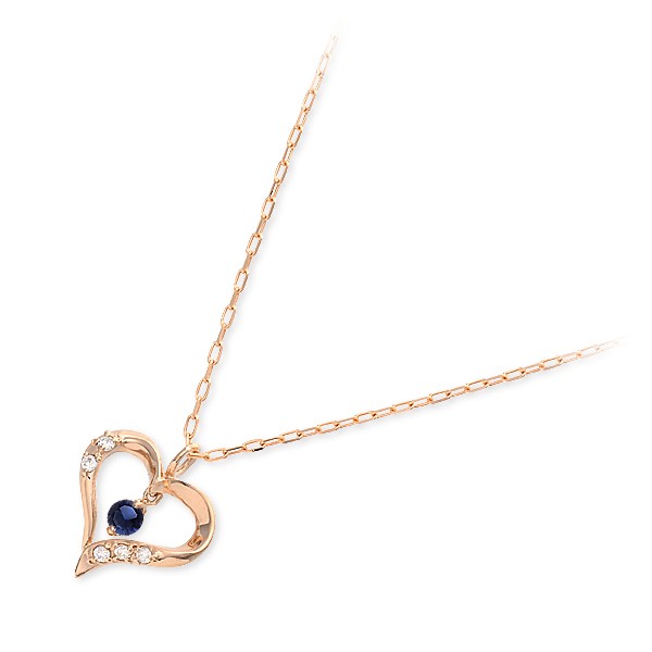 格安売上 ネックレス クリスマスプレゼント レディース レディース ネックレス サファイア 誕生日 女性 9月の誕生石 ハート バースデーコレクション 誕生日 彼女 ピンクゴールド 買取 相場