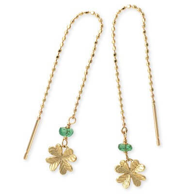 最適な価格 ピアス レディース Blue Cat イエローゴールド アメリカン ゴールド クローバー エメラルド 5月の誕生石 誕生日プレゼント ギフト 最高の Kishakatoliketiranedurres Com