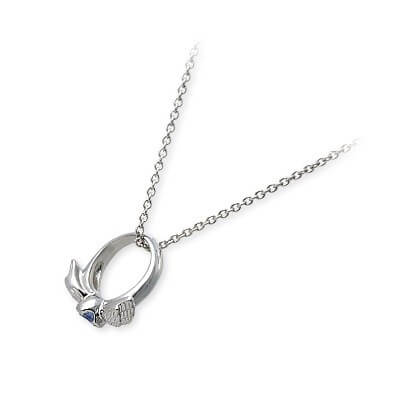 選べるサイズ展開 ネックレス レディース La Purezza プラチナ フェザー サファイア 9月の誕生石 誕生日プレゼント ギフト 最安値 Kweli Shop