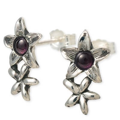 絶妙 ピアス レディース Uzuou シルバー 花 ガーネット 1月の誕生石 誕生日プレゼント ギフト 新品 Fvh Com Mx