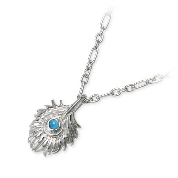 男性 クリスマスプレゼント メンズ 男性 ネットショッピング ターコイズ シルバー 彼氏 ネックレス Bizarre Bizarre フェザー 12月の誕生石 誕生日プレゼント ギフト