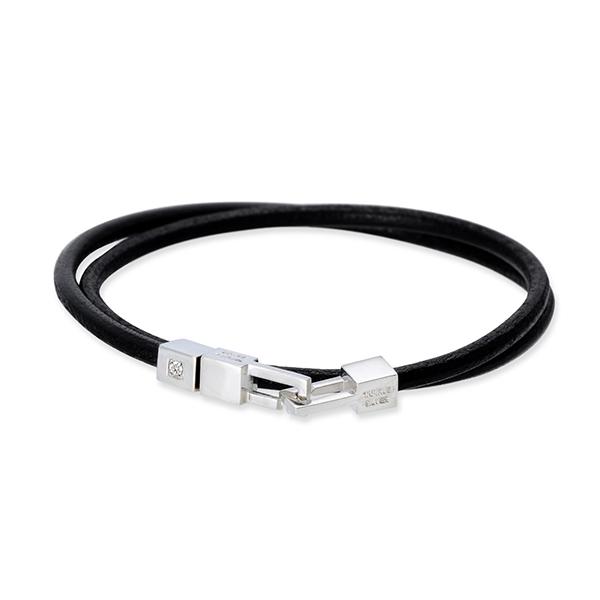 ブレスレット メンズ Tapirus レザー シルバー ダイヤモンド 4月の誕生石 彼氏 誕生日プレゼント ギフト