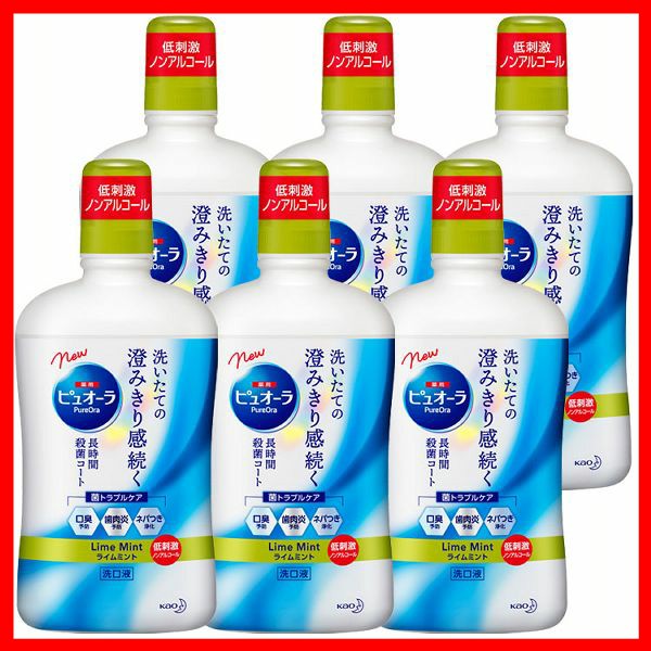 驚きの値段 6個セット 薬用ピュオーラ 洗口液 ノンアルコール 850ml 花王 Pureora 洗口液 歯みがき後 薬用 殺菌コート 低刺激 まとめ買い 医薬部外 希少 大人気