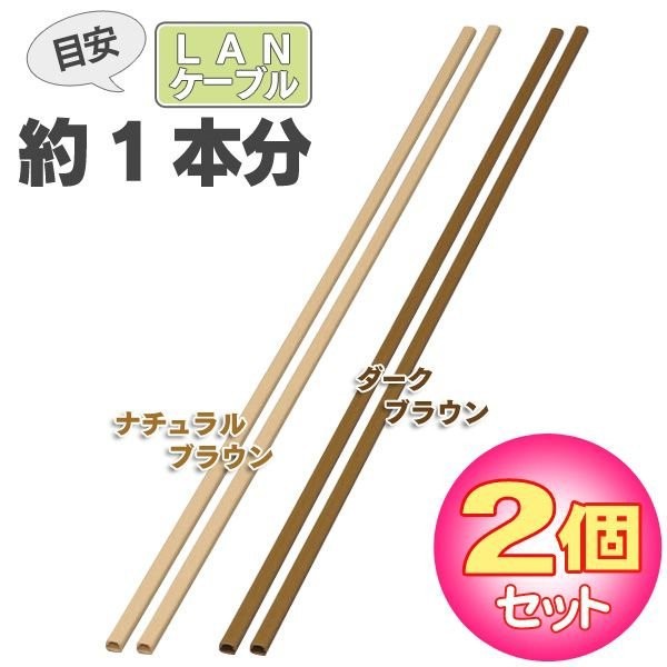 ▽LANケーブル (2個セット)壁用モール 木目 FM-12W (1.2cm×1m/配線 