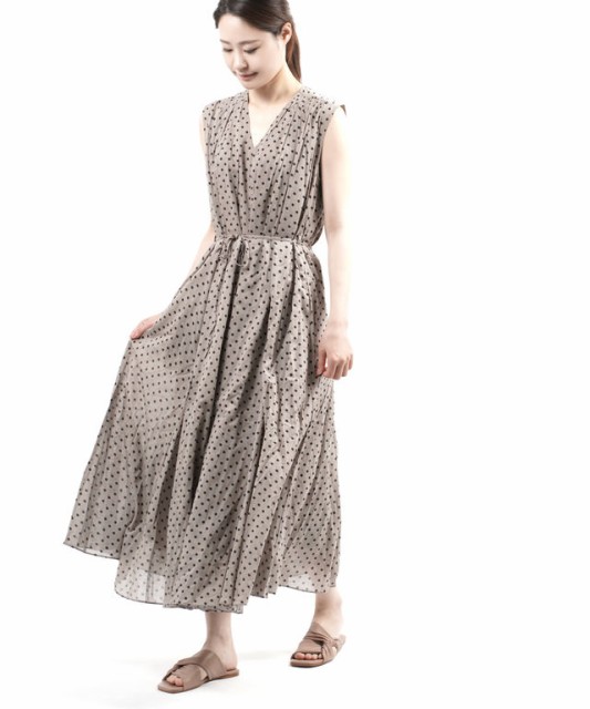 ヌキテパ ロングワンピース ノースリーブワンピース C Voile Dot Print Panel Sleeveless Dress Ne Quittez Pas gk2 国内正規品 の通販はau Pay マーケット エトル パーブルーコムブルー 商品ロットナンバー