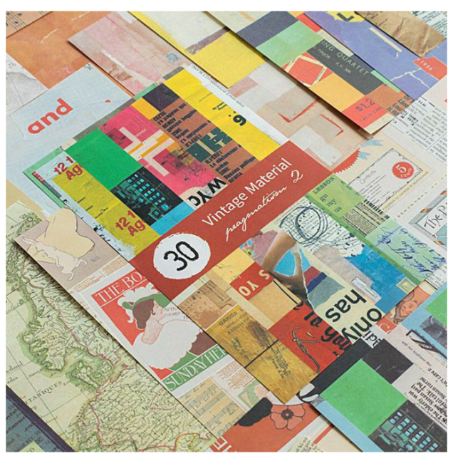 豪華な 海外 レトロ デザイン ペーパー 大きめ アンティーク 素材紙 コラージュ素材 ヴィンテー 31枚 全4種類 手帳デコ ジャンクジャーナル