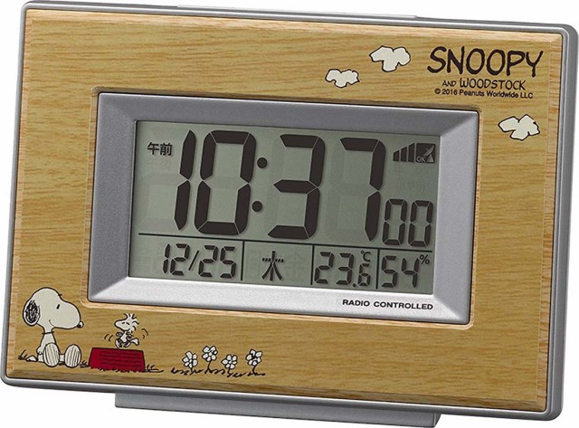 リズム時計工業 Snoopy スヌーピー 電波目覚まし時計 スヌーピーr187 8rz187 M06 カレンダー 温度 湿度 ライト 薄茶木目仕上 デジタルの通販はau Wowma ワウマ 菊政舶来商会 商品ロットナンバー