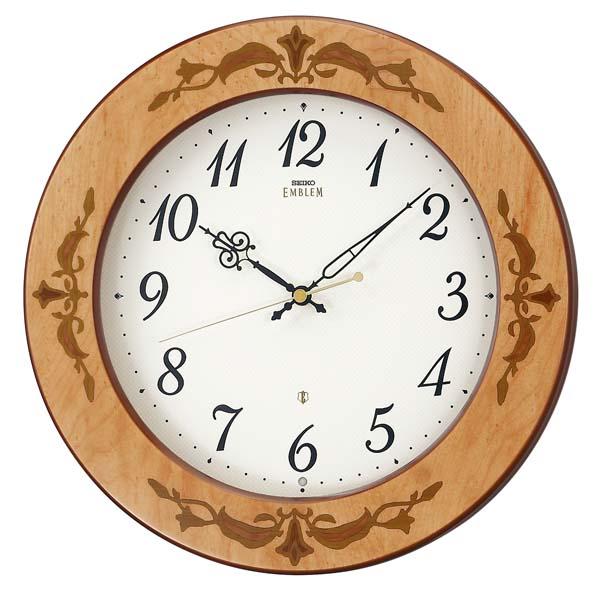 シニアファッション セイコー エンブレム 電波時計 壁掛け時計 Hs557a 象嵌細工 連続秒針 高級 アナログ Seiko Emblem 高い品質 Www Bnooon Com