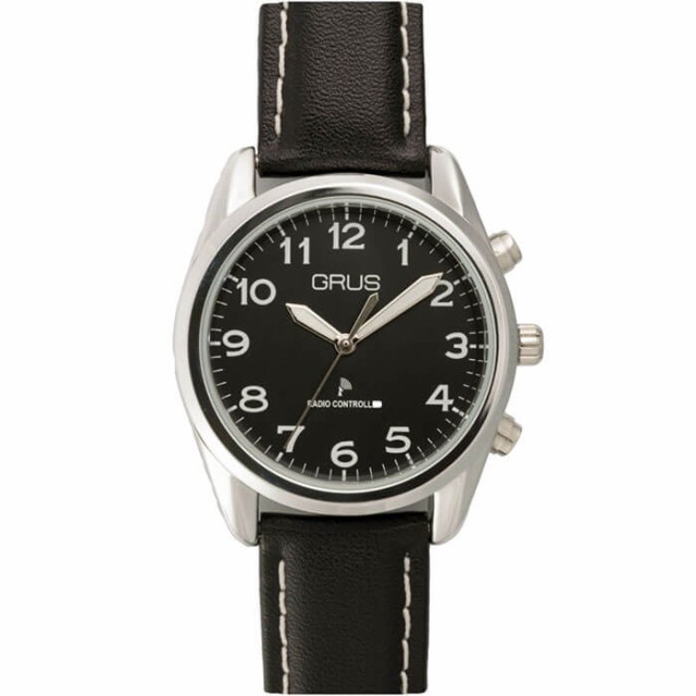 国内全数検品 グルス ブラック GRS003-03 の通販はau PAY マーケット - (株)HYBRIDSTYLE|商品ロットナンバー:452947744 腕時計 GRUS 時計 音声で時刻を知らせるボイス電波腕時計 メンズ レディース 新品豊富な