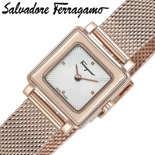 メンズスーツ スーツデポ Salvatore Ferragamo 腕時計 サルバトーレフェラガモ 時計 スクエア Square レディース 腕時計 ホワイト Sfby 人気