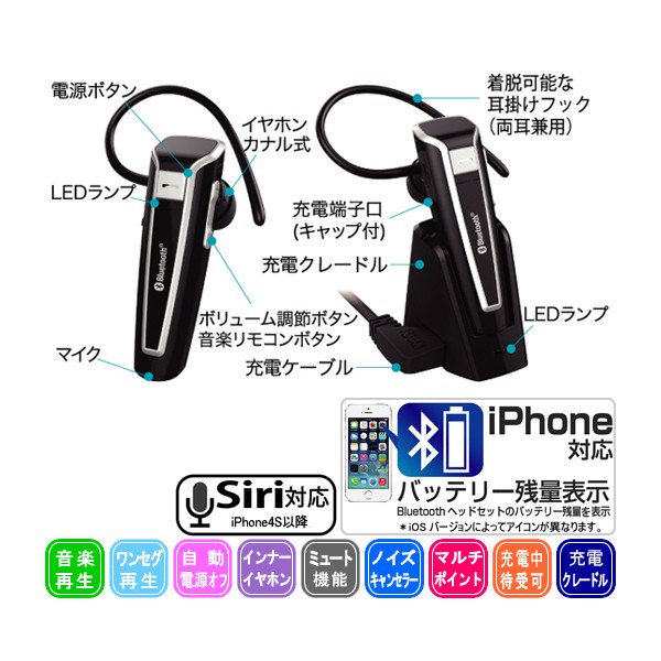 カシムラ Kashimura ハンズフリー ヘッドセット Bluetooth イヤホン