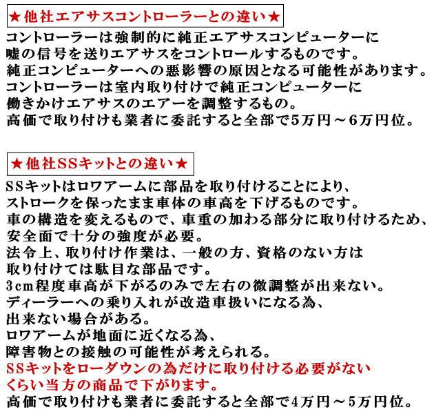 好評超歓迎 17系ロワリングキット 対応 簡単取り付け エアサスキッの通販はau PAY マーケット - AUTOMAX izumi|商品ロットナンバー:178814527 UZS171 UZS173 純正エアサス車適合 マジェスタ 車高調節 前期 後期 国産得価