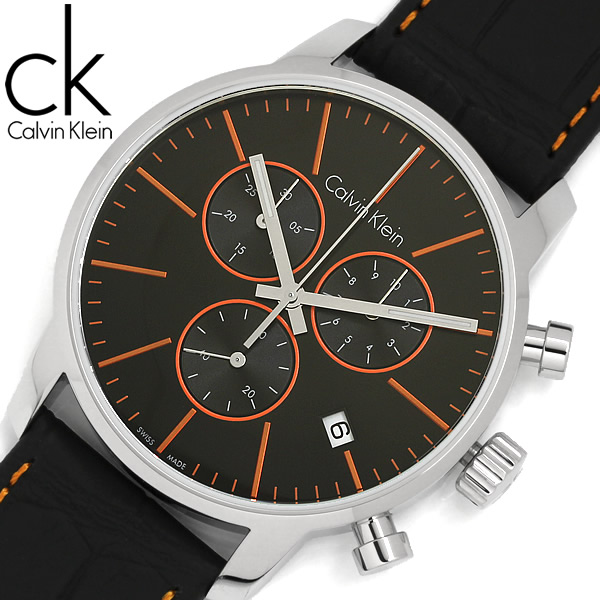 Calvin Klein カルバンクライン Ckシティ 腕時計 メンズ 43mm クオーツ クロノグラフ レザーベルト ブラック オレンジ K2g271c1の通販はau Wowma ワウマ Cameron 商品ロットナンバー