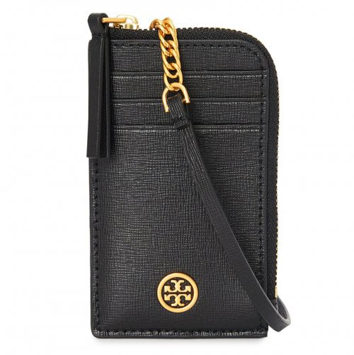 送料無料 トリーバーチ カードケース 84073-001 Black カードホルダー 定期入れ ミニ財布 ロビンソンランヤード TORY BURCH