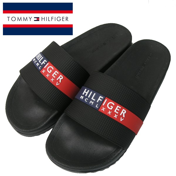 送料無料 トミーヒルフィガー サンダル RONKS BLK01 メンズ シャワー ラバー スポーツ Tommy Hilfiger