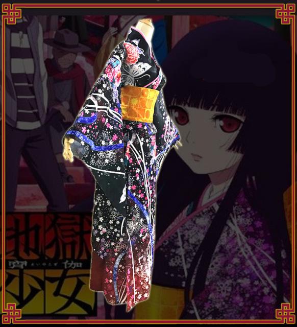 LUGANO 地獄少女 宵伽 閻魔 愛（えんま あい） 風 浴衣 着物 コスプレ衣装 ハロウィン 仮装の通販はau PAY マーケット ...