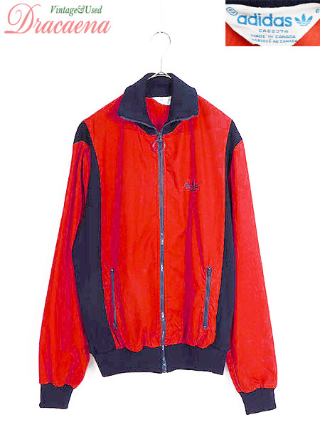 Sale 公式通販 直営店限定 レディースジャケット古着 80s Adidas アディダス トレフォイル ロゴ 刺繍 赤 ナイロン トップ ジャケット 裾リブ L 安心の日本製 Centrodeladultomayor Com Uy