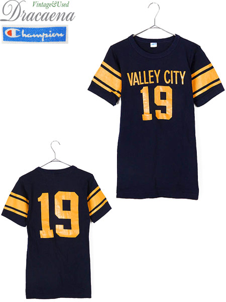 超高品質で人気の バータグ 70s チャンピオン フットボールt Tシャツ カットソー 七分 長袖 Albinofoundation Org