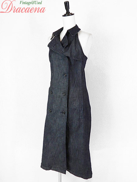ランキング１位受賞 古着 レディース ワンピース Burberry London バーバリー 背中あき ブラック デニム ノースリーブ ミディアム丈 ワンピース M位 古着 好評継続中 Www Icamek Org
