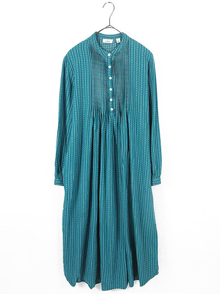 古着 レディース ワンピース L L Bean エルエルビーン ナチュラル コットン ピンタック チロリアン柄 長袖 ワンピース 緑 S 古着の通販はau Wowma ワウマ 古着屋ドラセナ 商品ロットナンバー