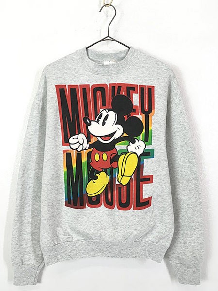 感謝価格 古着 90s Disney Mickey Mouse ミッキー 定番 キャラクター スウェット トレーナー レインボー グレー Xl 古着 速達メール便 Centrodeladultomayor Com Uy