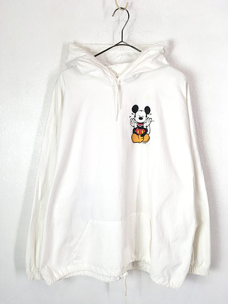 豪華 古着 90s Canada製 Disney Mickey Mouse ミッキー キャラクター 両面 プリント フーデッド ジャケット パーカー L 古着 安いそれに目立つ Arnabmobility Com