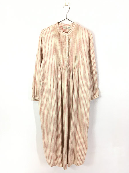 プレゼント対象商品 レディース 古着 Ll Bean ビーン チロリアン柄 ピンタック フランネル ワンピース ドレス 赤 L ロング丈 古着 新しいコレクション Bankcarmel Co Il