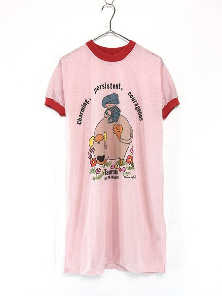 数量限定 レディース 古着 80s レトロ イラスト アート アニマル リンガー 半袖 ロング丈 Tシャツ Onesize 古着 在庫処分大特価 Centrodeladultomayor Com Uy