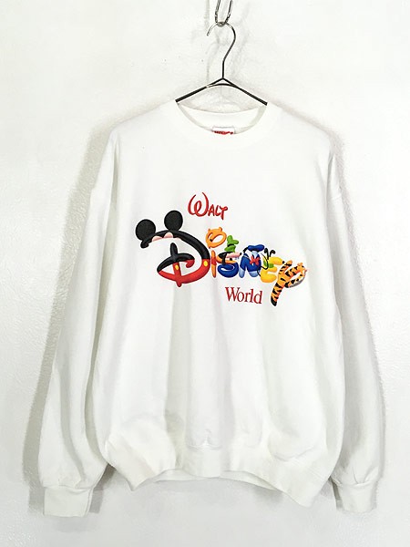 古着 90s Usa製 Disney World Mickey ミッキー イニシャル スウェット トレーナー M