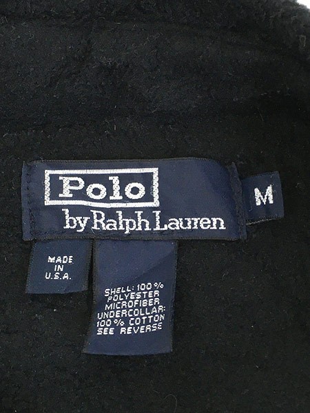 【正規取扱店】 古着 90s USA製 POLO Ralph Lauren フリース スウィング トップ ブルゾン ジャケット 黒 M 古着