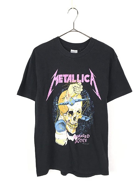 エース公式サイト 古着 80s USA製 METALLICA × Pushead 「Damaged Justice」 豪華 ヘヴィ メタル ロック  バンド Ｔシャツ L 古着 在庫あります-メンズファッション,トップス - URBANBUG