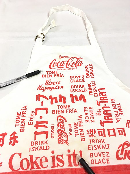 55 以上節約 雑貨 古着 80s Coca Cola コーラ クラシック ロゴ 企業 総柄 エプロン 小物 古着 半額品 Mawaredenergy Com